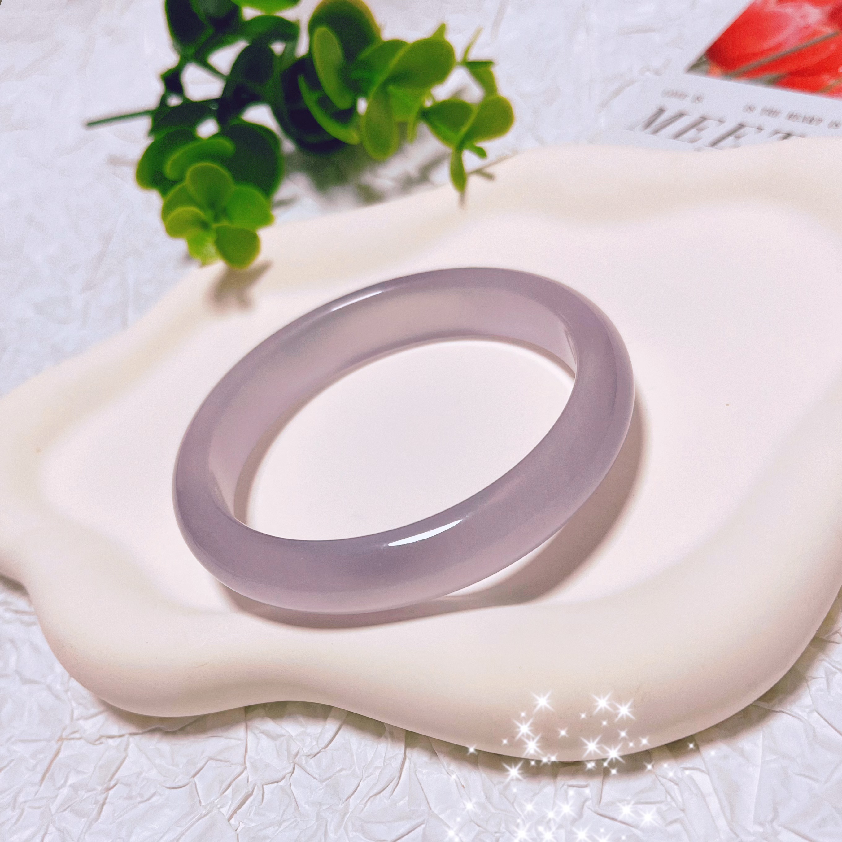 钛钢仿水晶手镯 3211-3213芋泥绝绝紫冰透叮当手镯