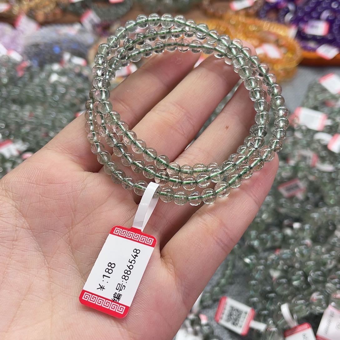 水晶手链未镶嵌二*子绿幽灵事三圈