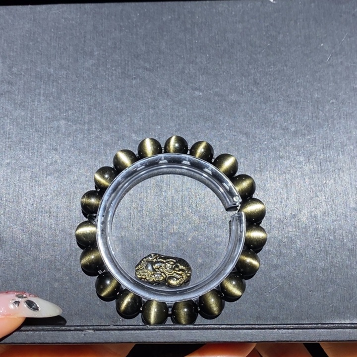 黑曜岩手链未镶嵌诸**光