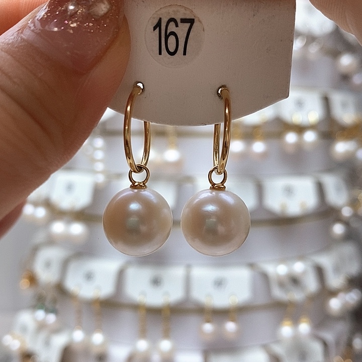 淡水珍珠耳饰18K金镶嵌