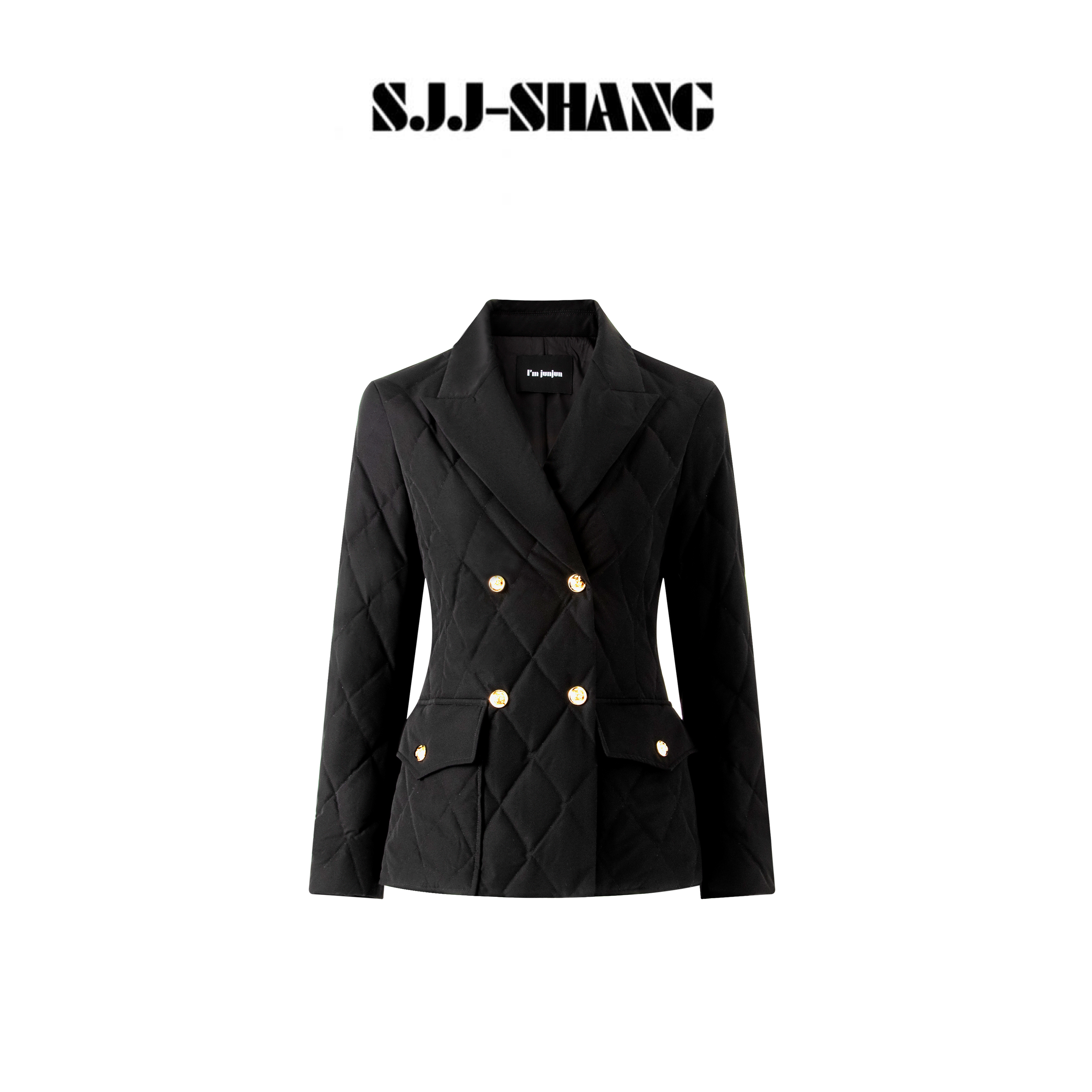 SJJ-SHANG【金巧】经典菱形格匈牙利90鹅绒羽绒服q136170p
