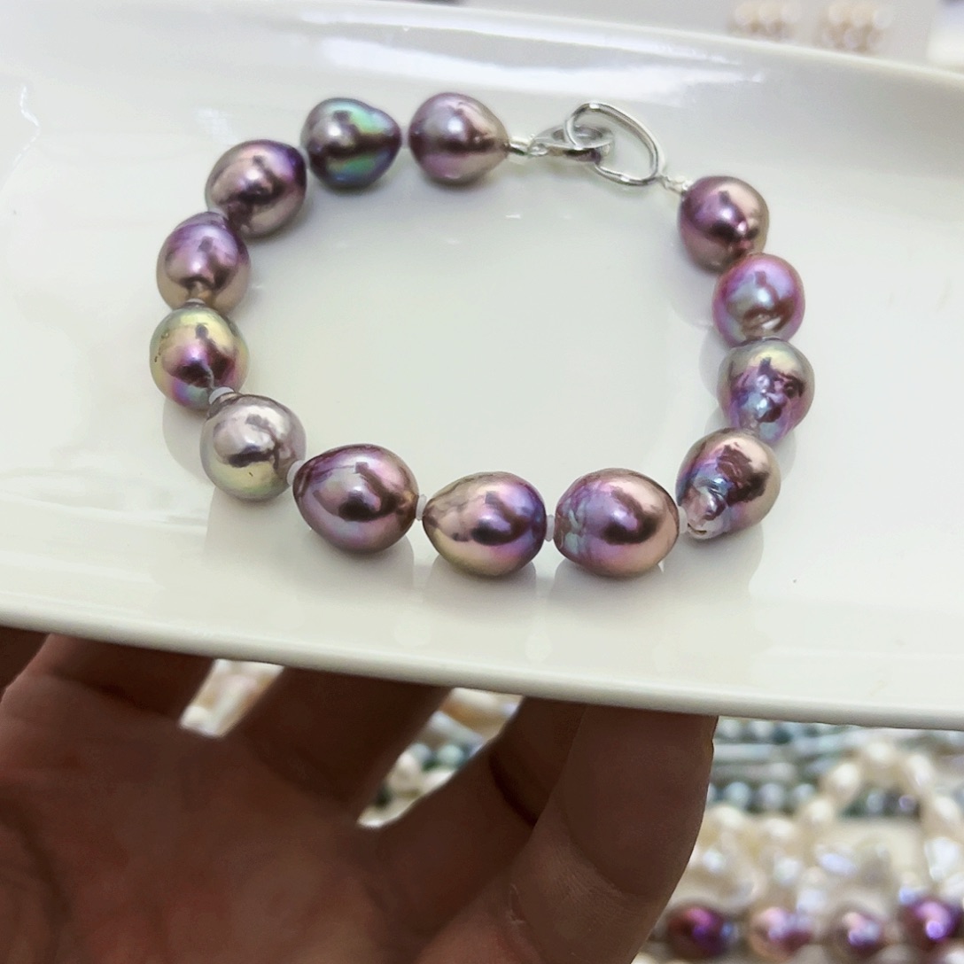 淡水珍珠手链银S925镶嵌