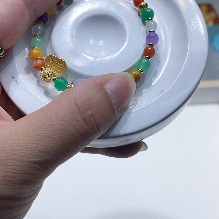 翡翠散珠冰多宝手串1