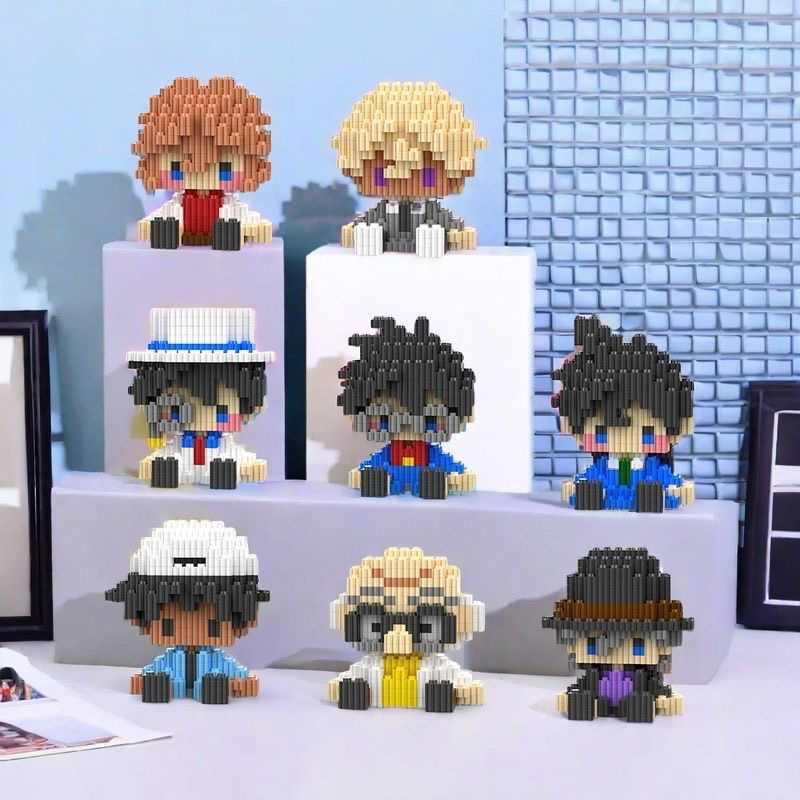 新款侦探二次元积木积木拼装手办玩具积木礼物摆件少年儿童玩具