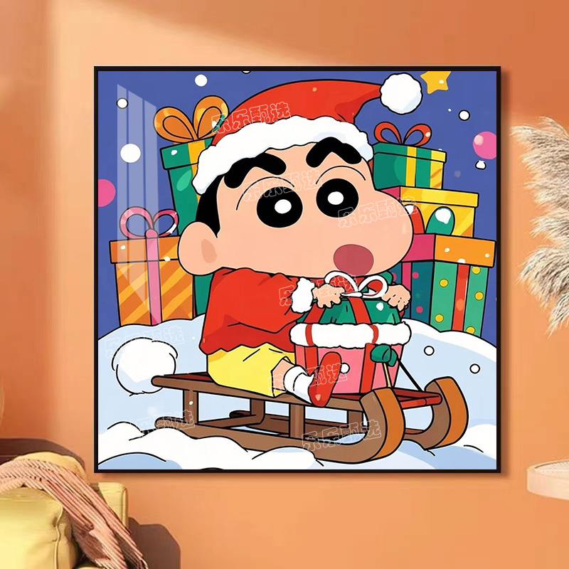 【乐乐甄选钻石画】满钻【圣诞小新】卡通可爱手工DIY装饰画