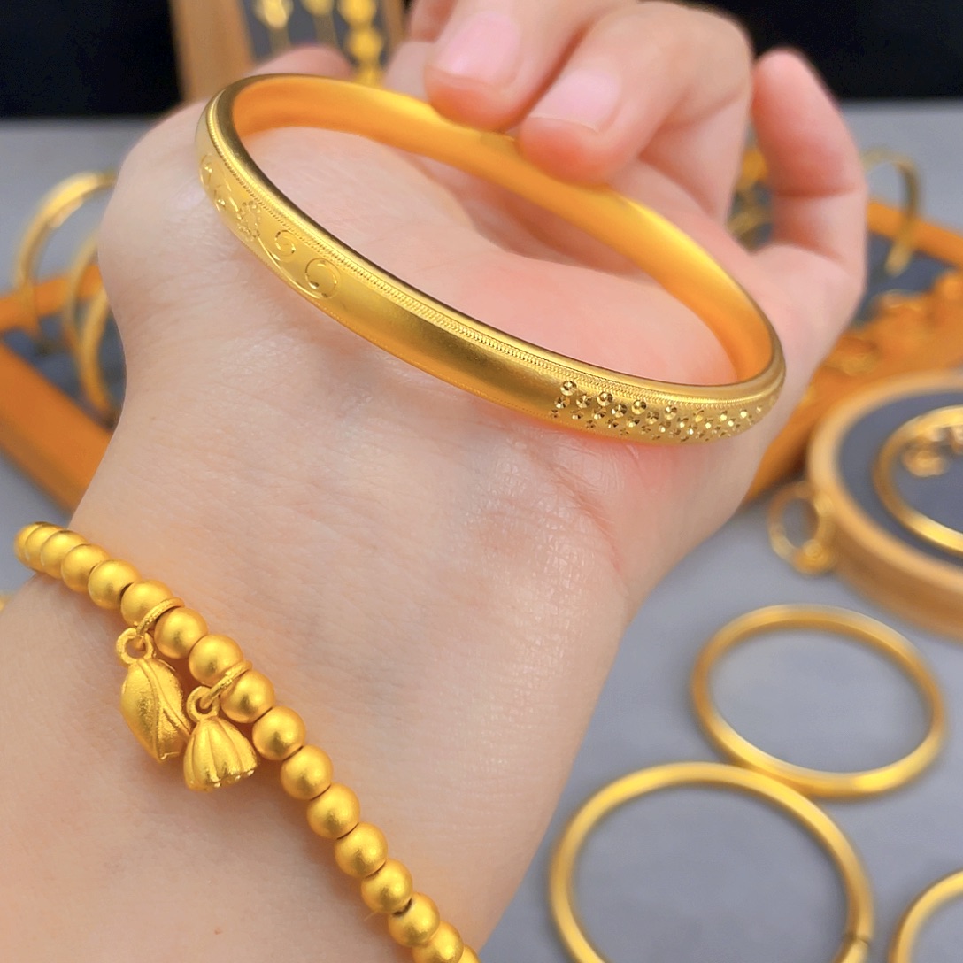 纯铜硅胶雕花手镯58圈口