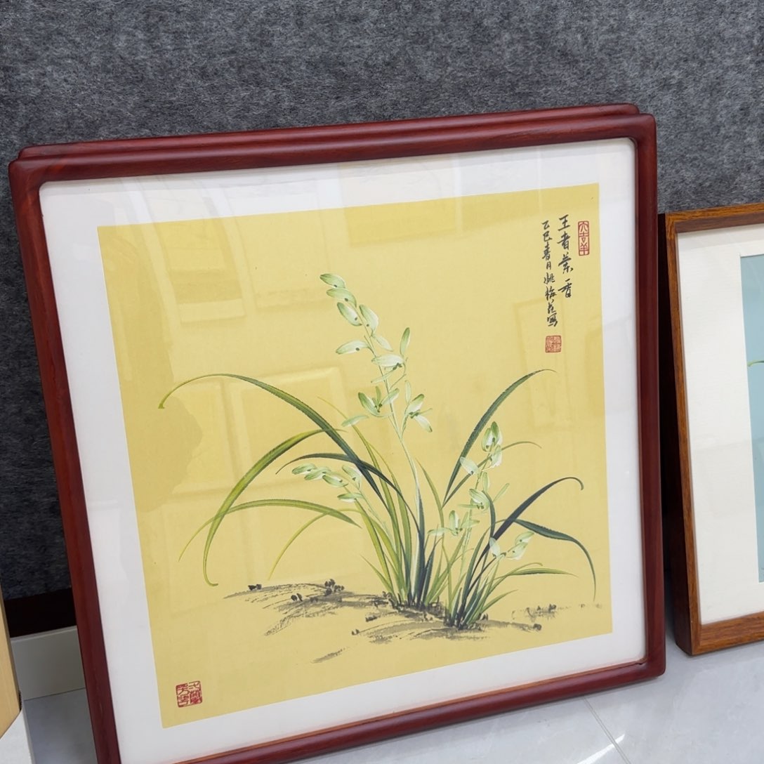 国画一笔两色立体兰花