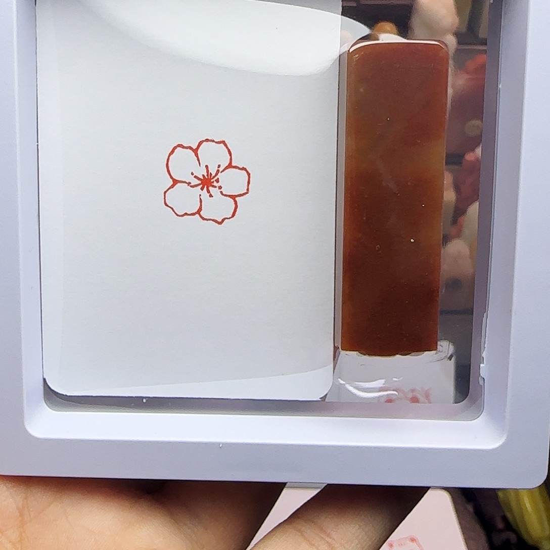 寿山石印石1.5桃花 手工篆刻