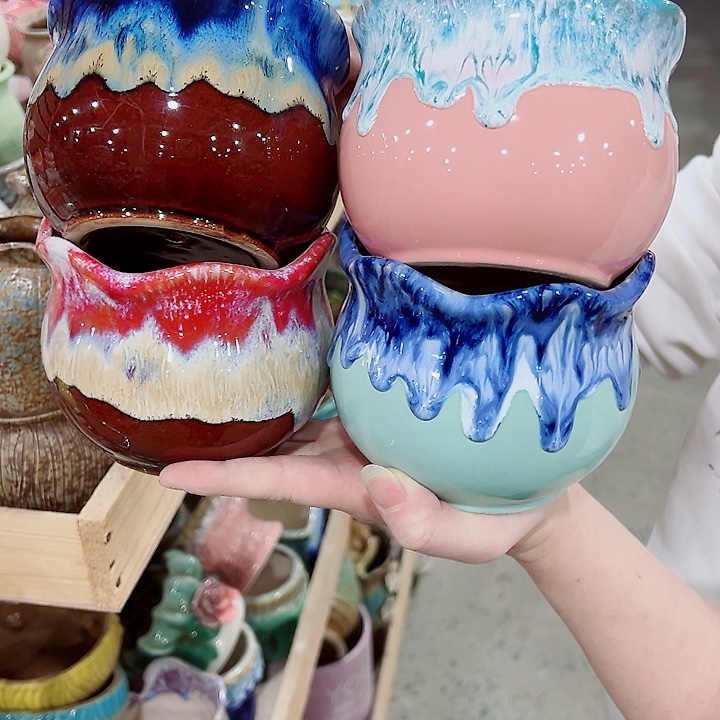 有孔，凑单福利满10元发货陶瓷多肉花盆！