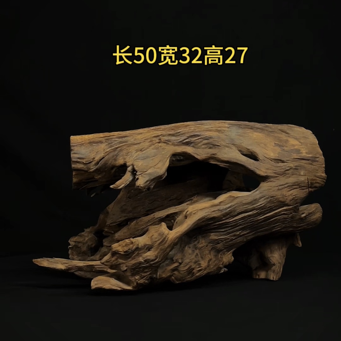张大狼造景沉木长50cm爆裂大树洞 乌龟鱼缸造景 紫柚木秒沉