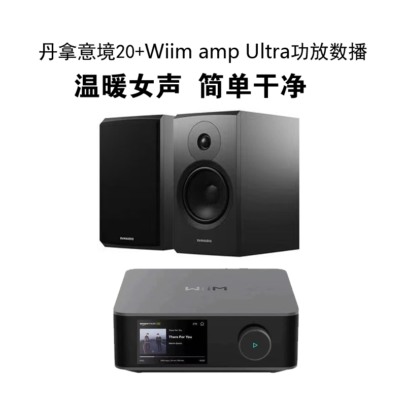 丹拿意境20书架音箱搭wiim amp ultra数播功放一体机套装