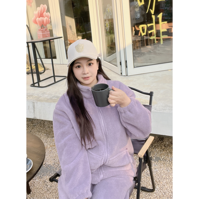 【双层加厚】睡衣女冬季加绒加厚长袖保暖休闲家居服套装可外穿