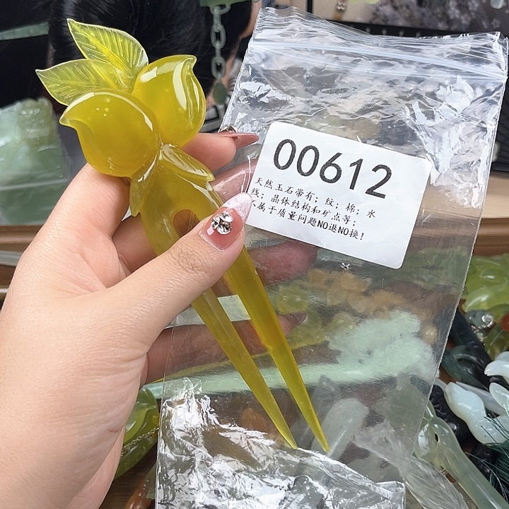 蛇纹石玉发簪合金