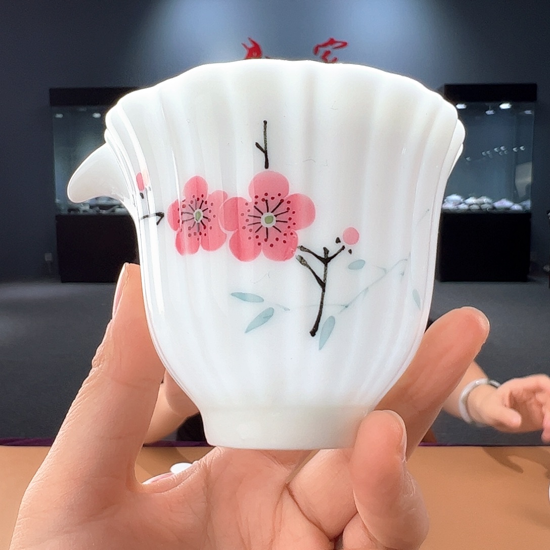 瓷玉泥翠竹红梅公道杯，福利款