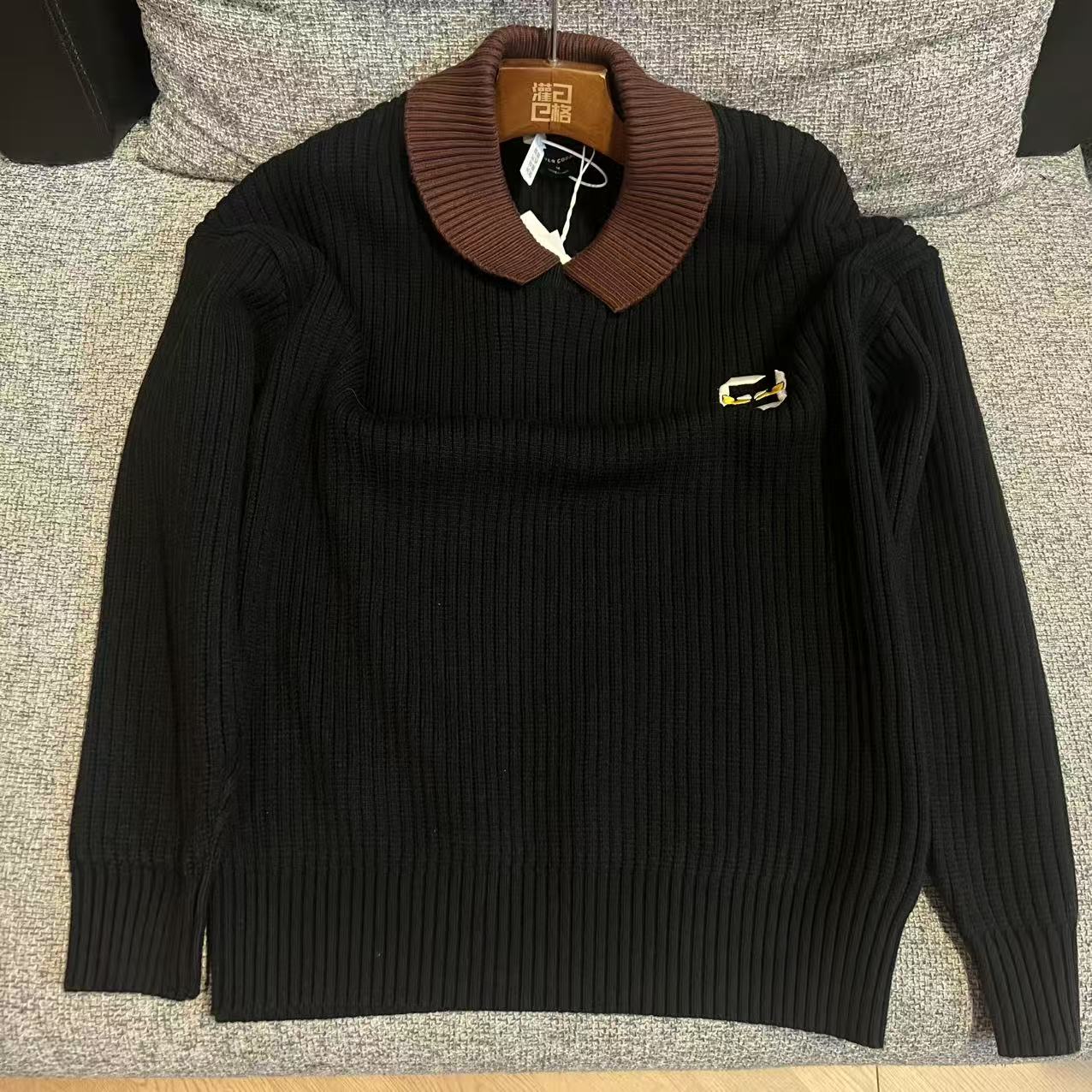 2025秋冬百搭潮流开衫休闲毛衣男针织羊毛衫翻领宽松外套上衣