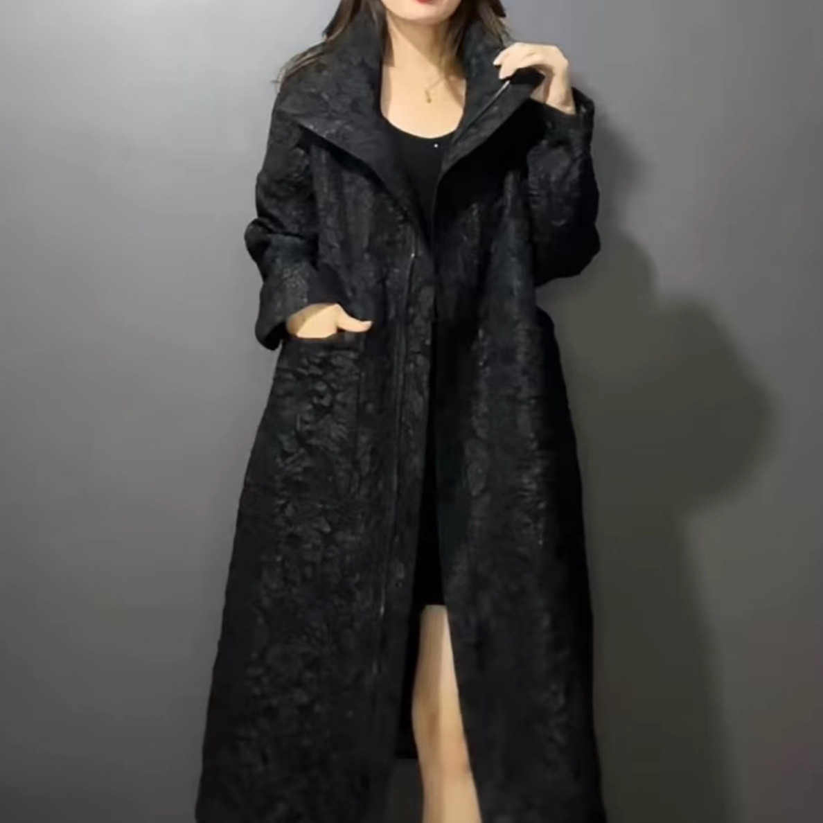 8032新款欧货中长款风衣外套