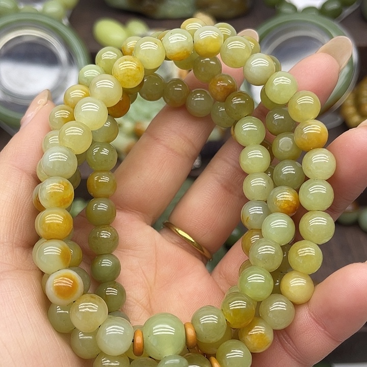 岫岩河磨玉（透闪石质玉）未镶嵌颈饰108粒