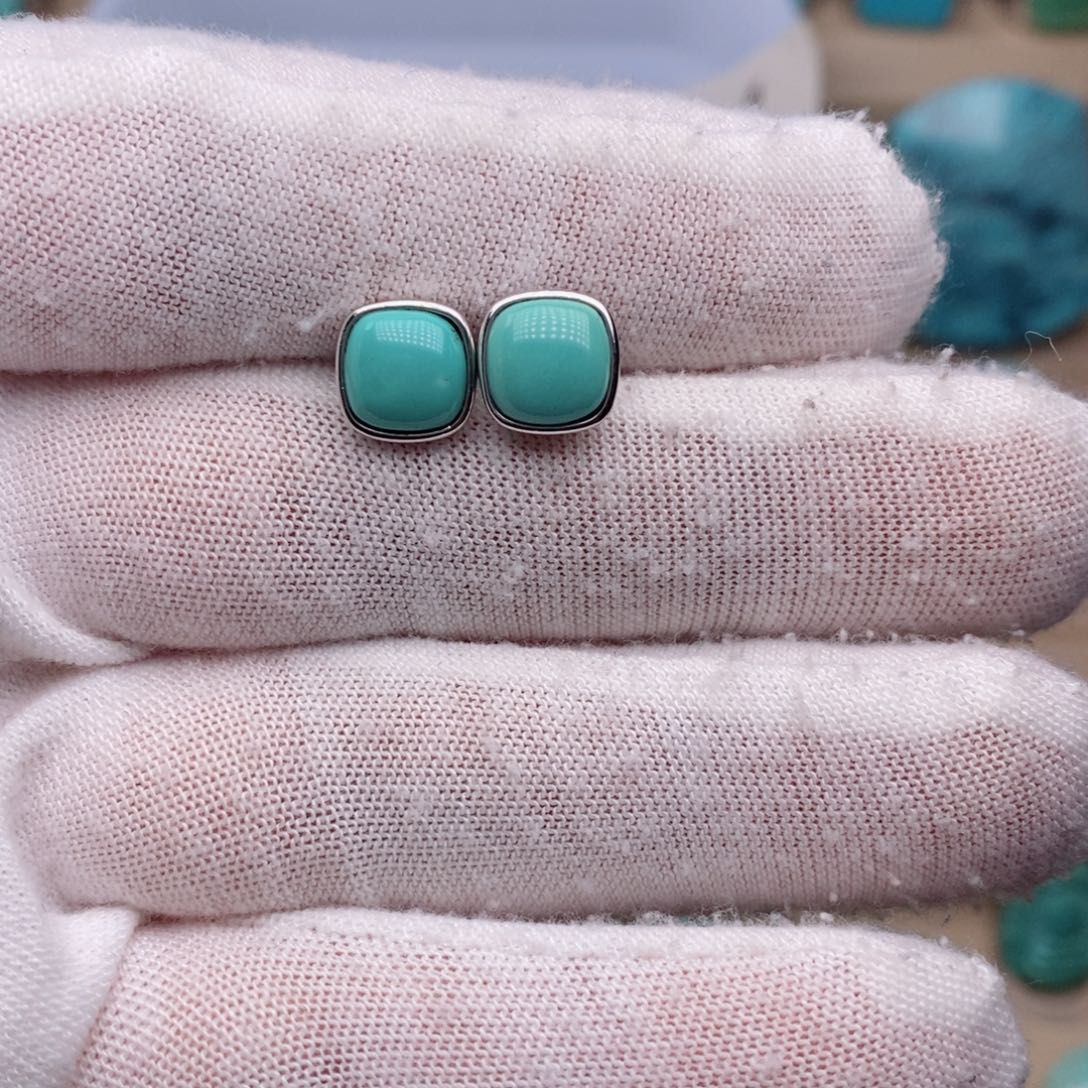 绿松石挂件银S925镶嵌