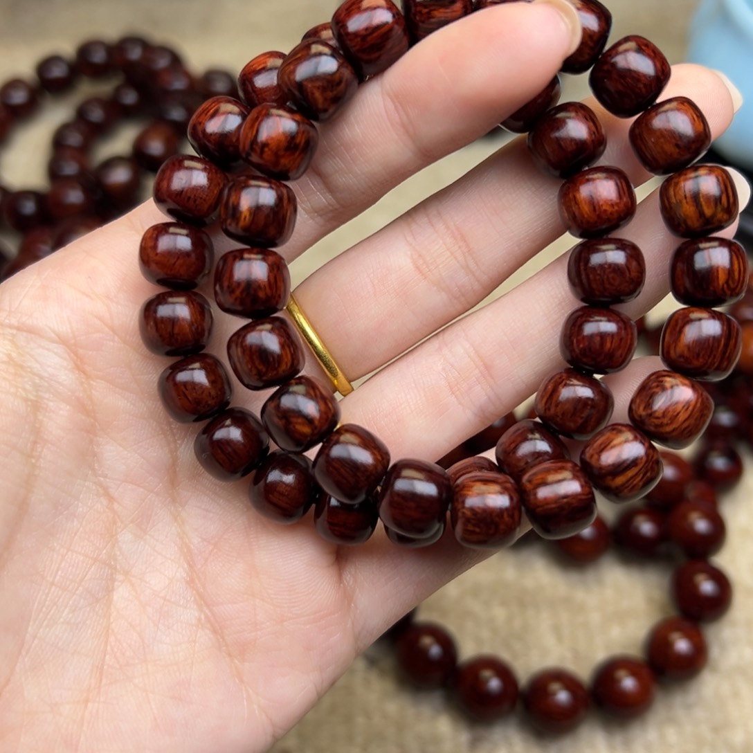 花梨木类手串/手链红降10老型土埋满油单圈