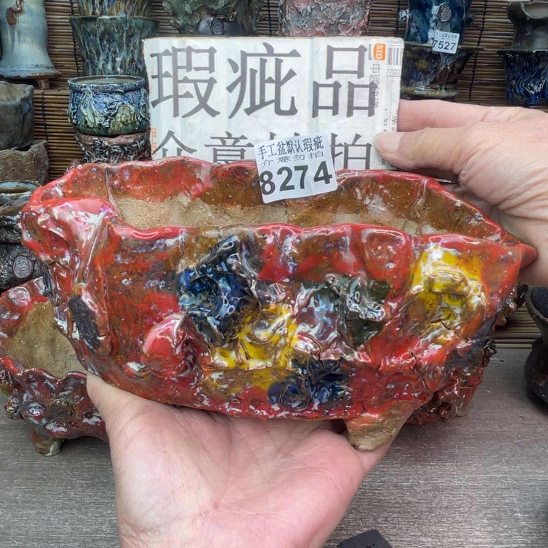 手工花盆默认瑕疵完美者勿拍