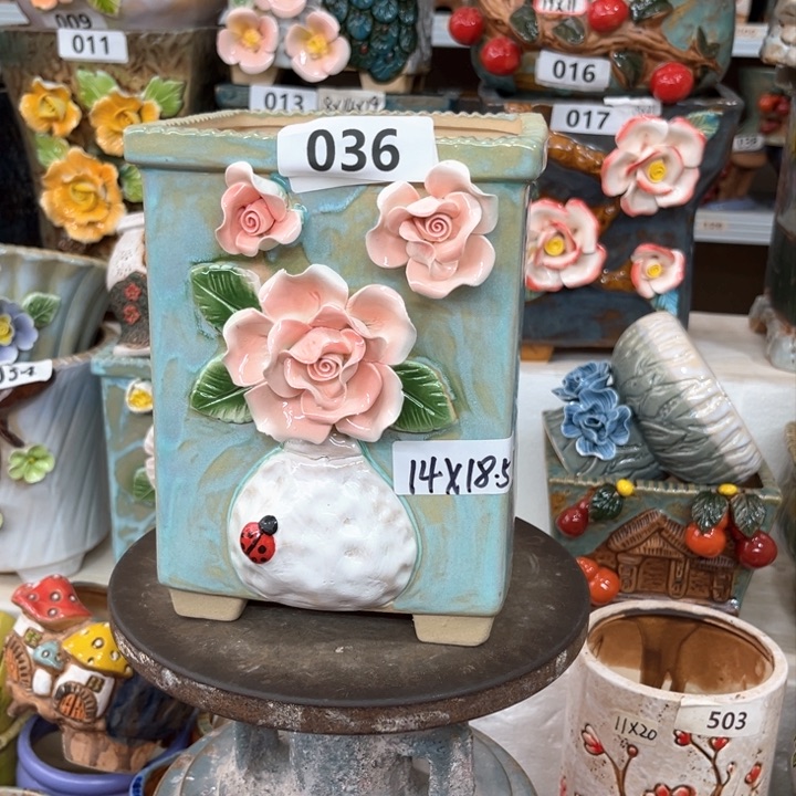 紫砂花盆粗陶材质多肉花盆
