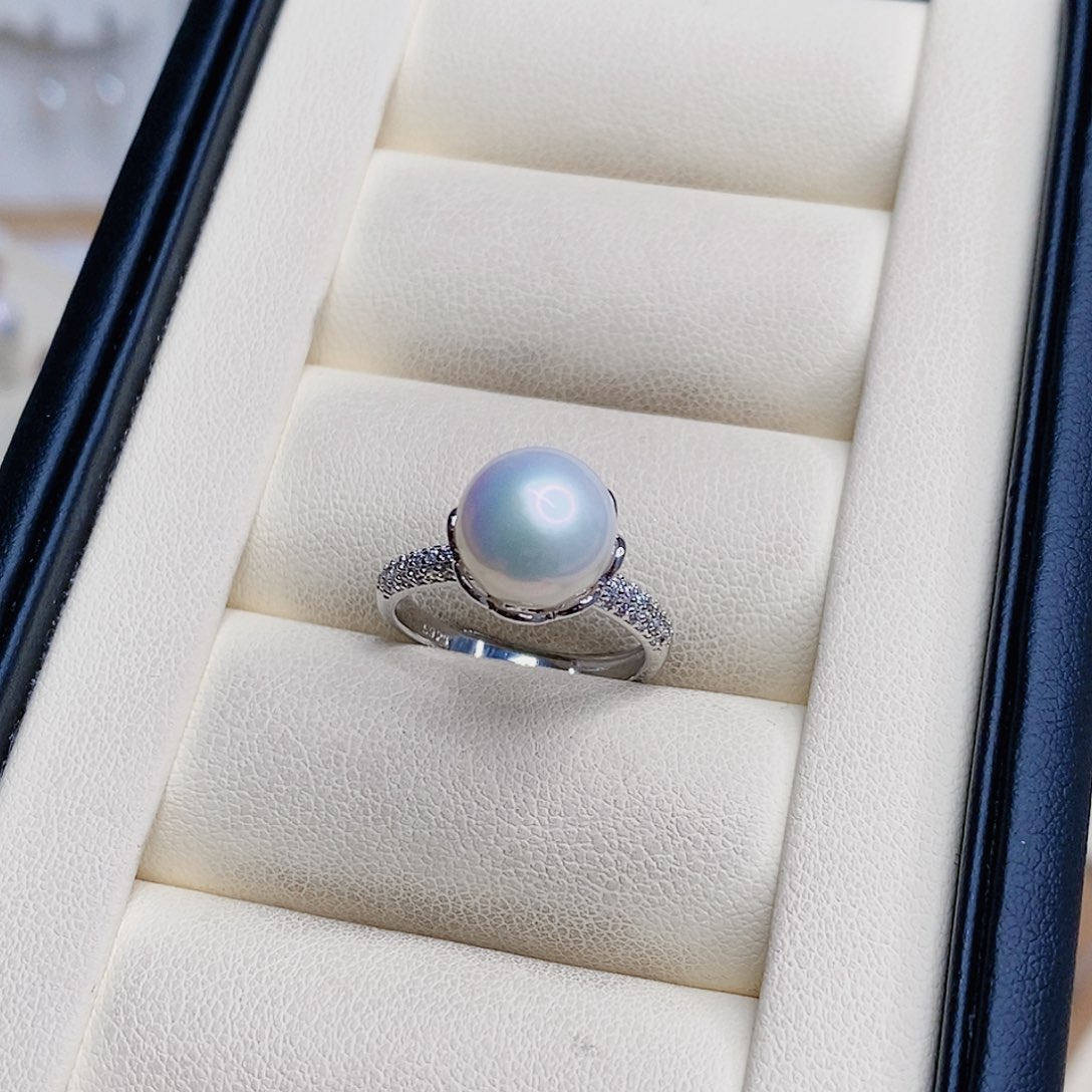 淡水珍珠戒指银S925镶嵌刘*敏