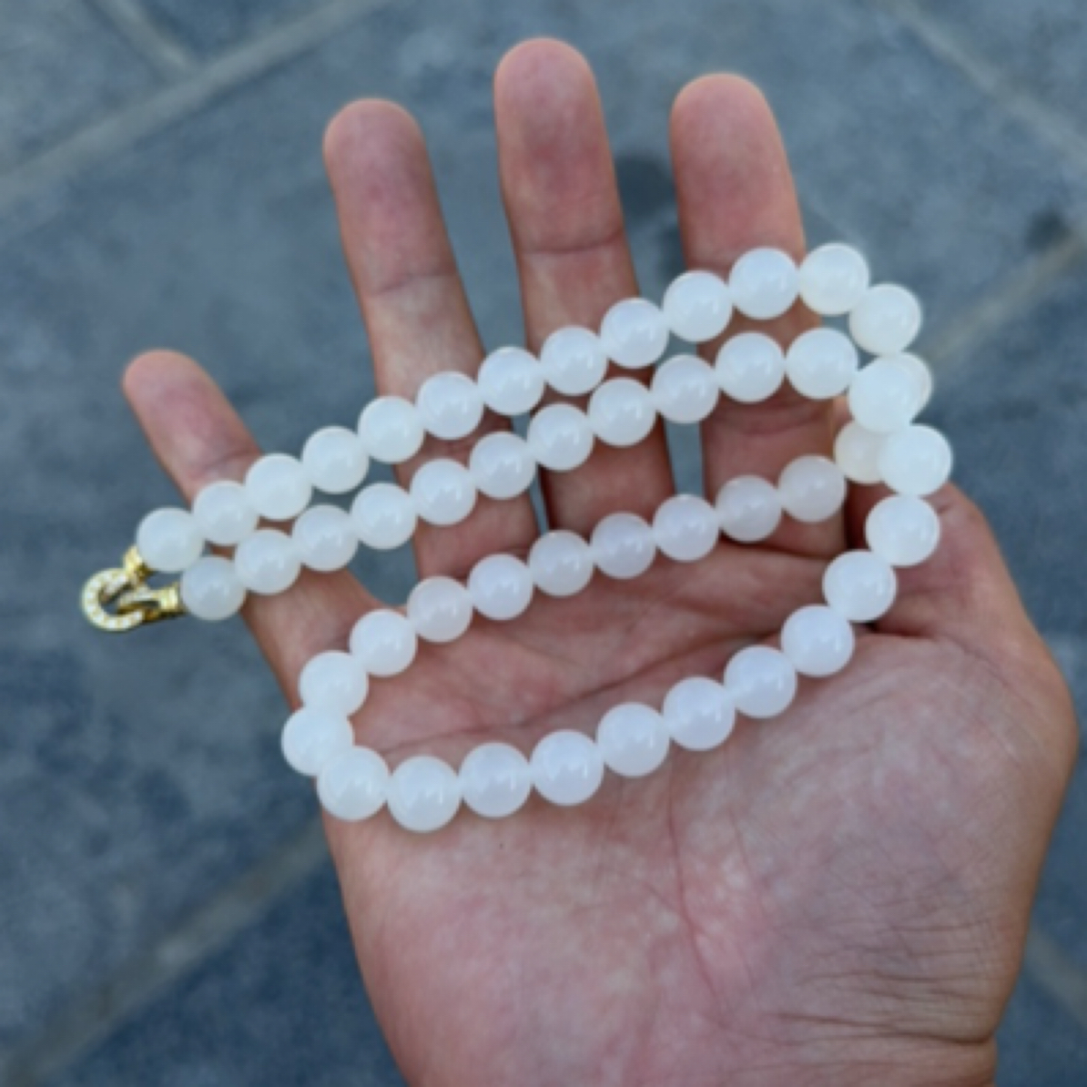 和田玉圆珠锁骨链时尚百搭显气质妈妈链