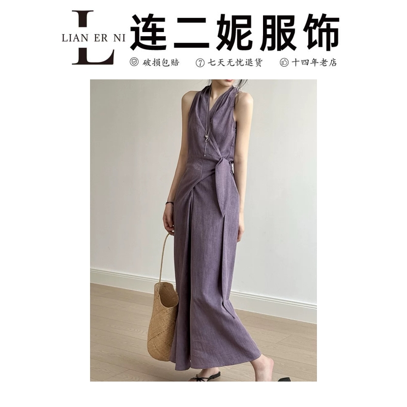 8830 高端轻奢高级感女神范长裙端庄大气连衣裙-裙长130