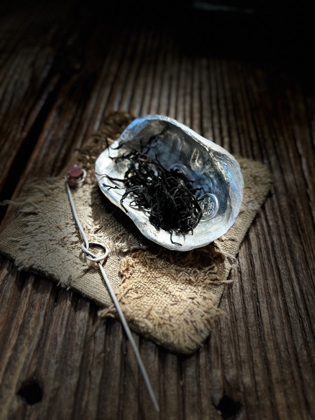 【晴安茶集】五帝钱龟壳包银茶则手工功夫茶道鎏银陶瓷茶具