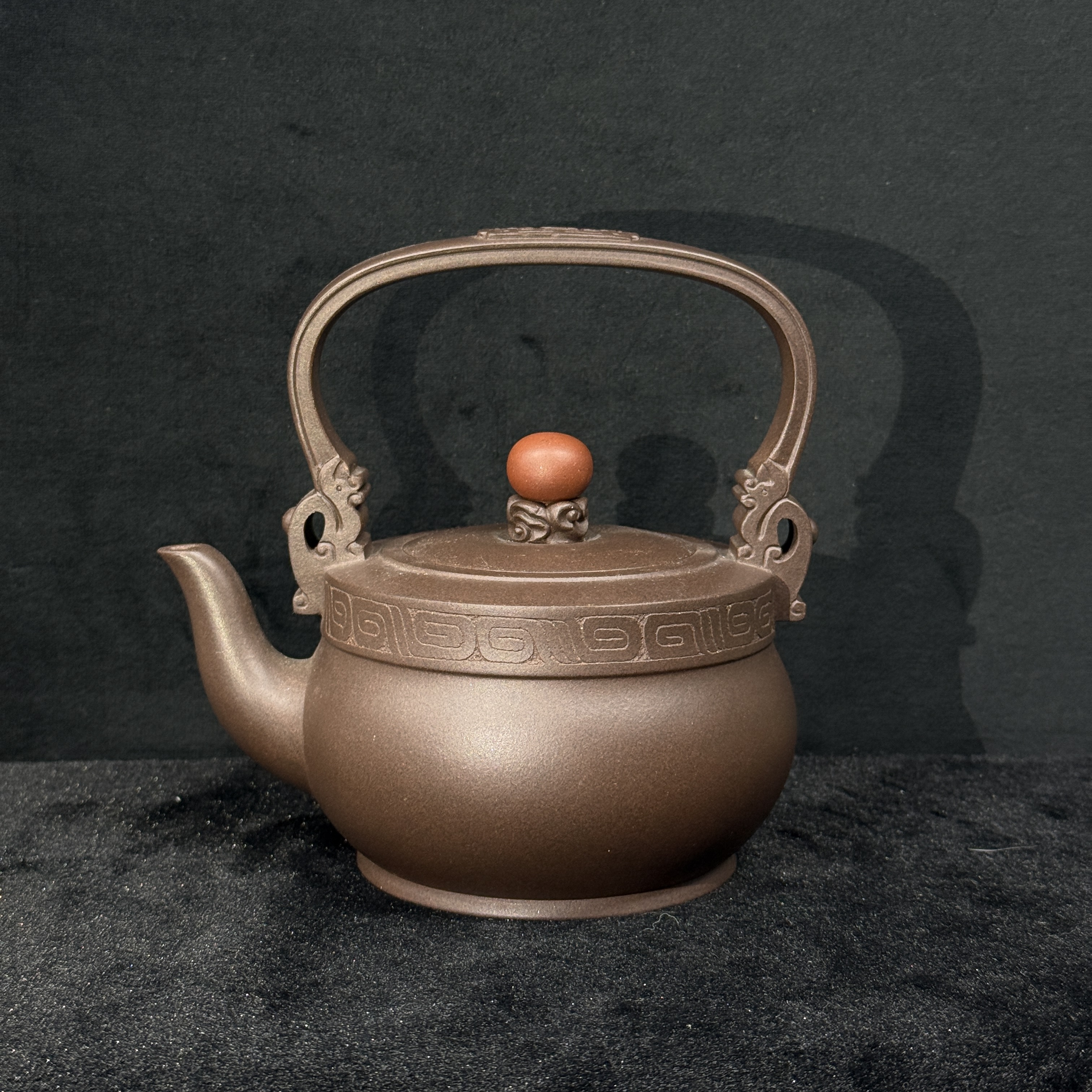 40/CXL214/陈夕良/紫砂壶双龙提梁/黑星泥