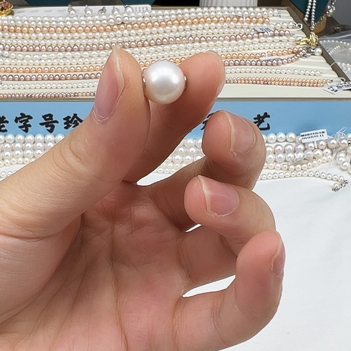 淡水珍珠银S925镶嵌项链➕10
