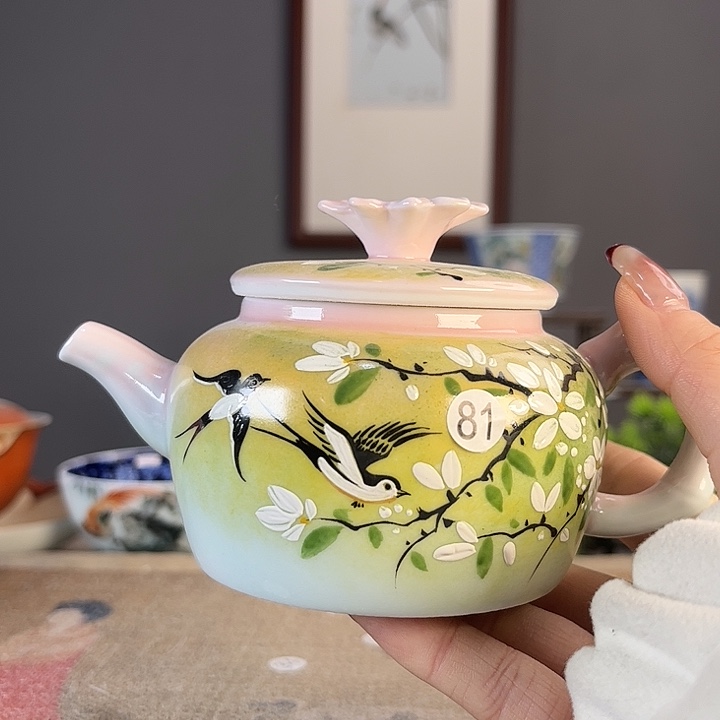 摆件景德柴烧茶杯多人