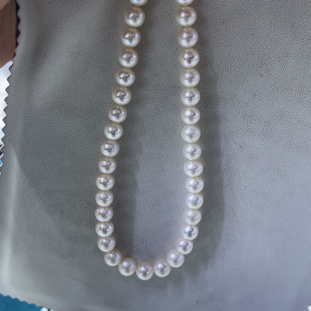 淡水珍珠项链银S925镶嵌9-10正圆