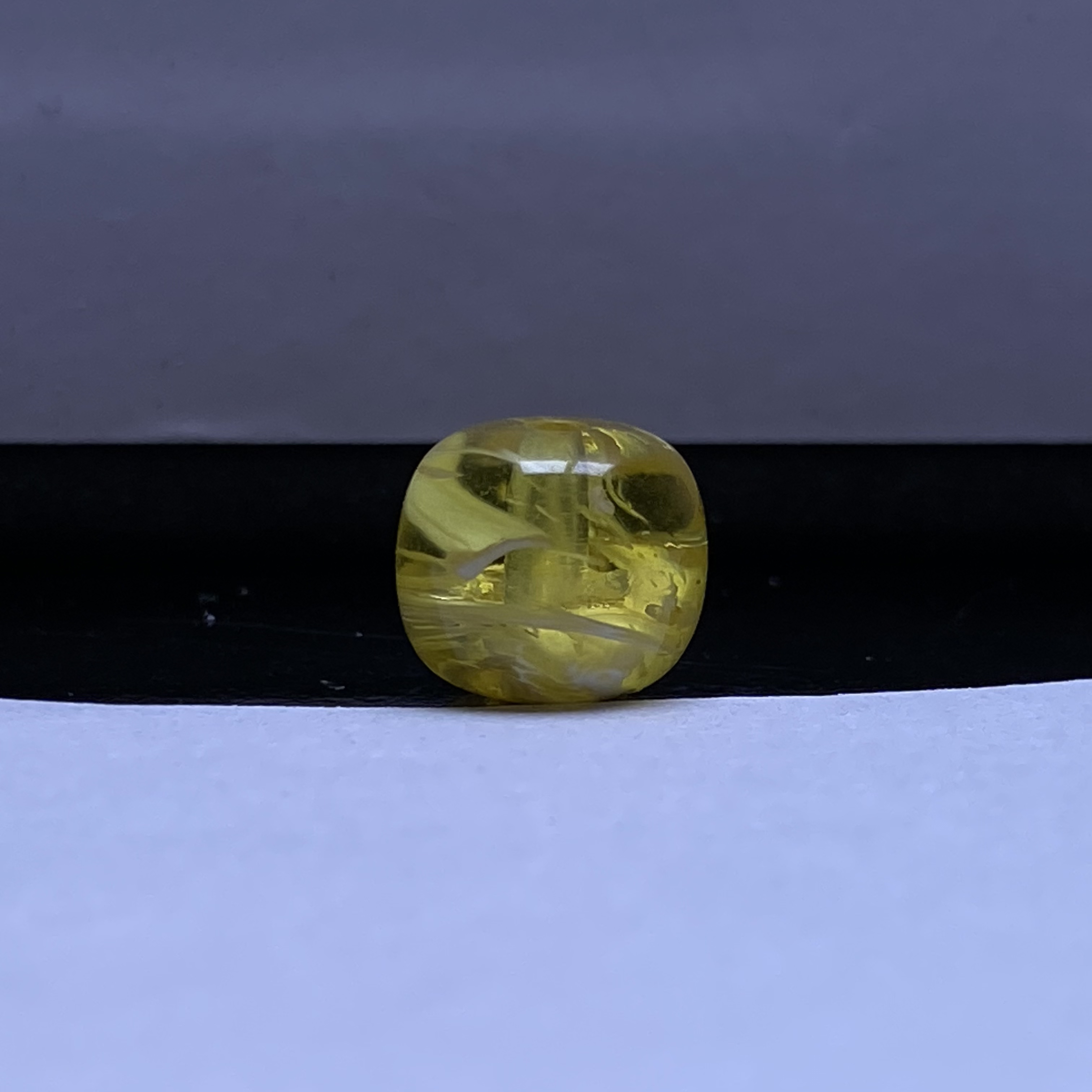 琥珀蜜蜡透金瓷白拉丝老型单珠9.1mm