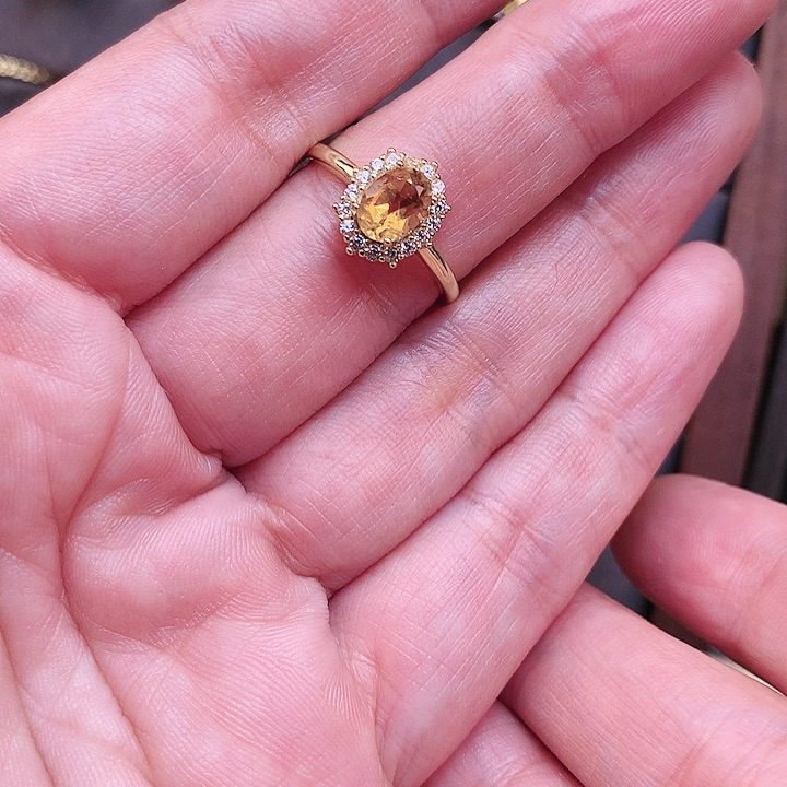 水晶戒指银S925镶嵌天然水晶戒指