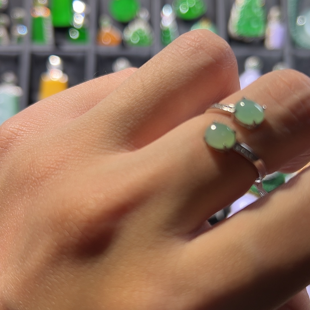 翡翠银S925镶嵌戒指