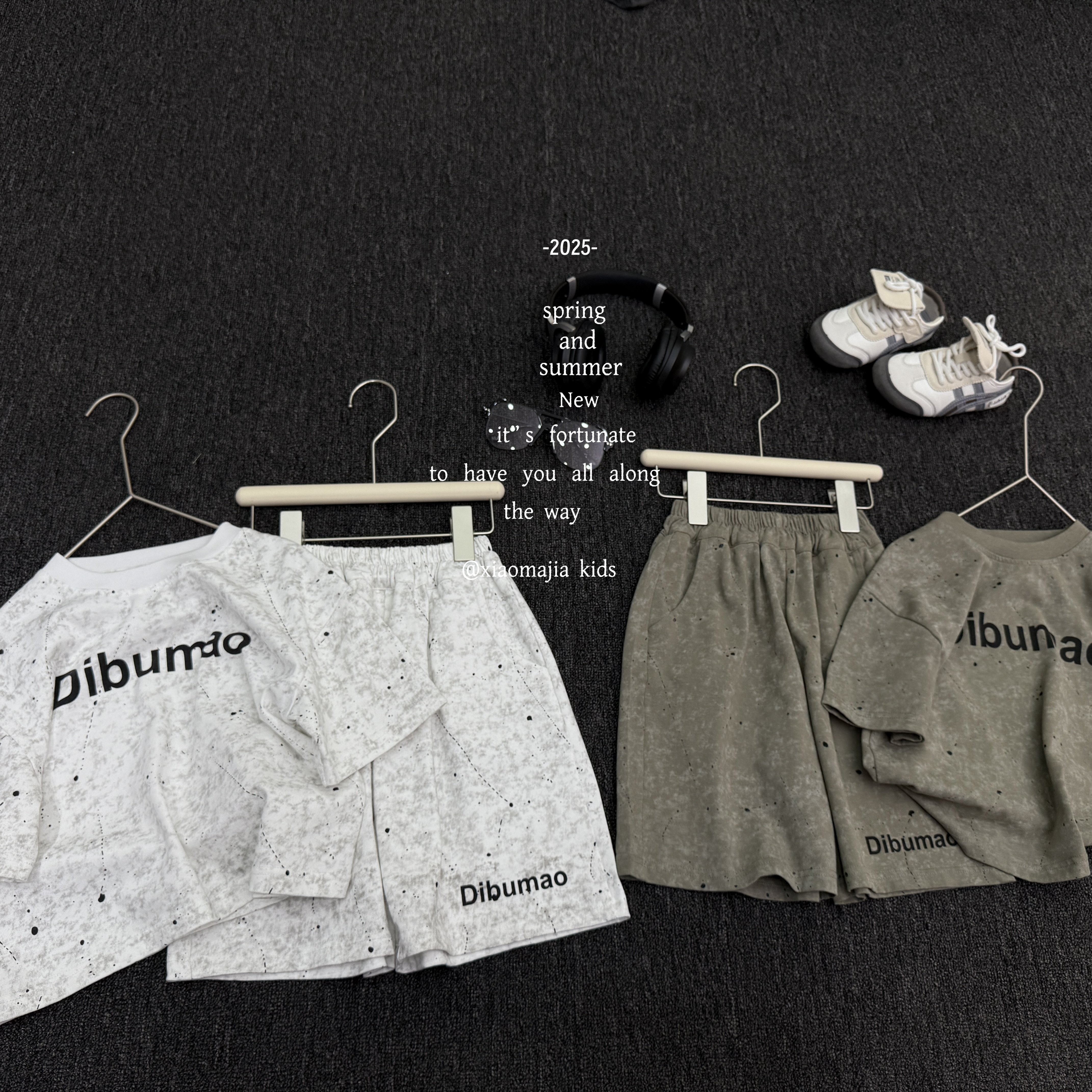 现货-儿童夏季新款潮酷套装D-5499欧若风穿搭套装男女两件套洋气