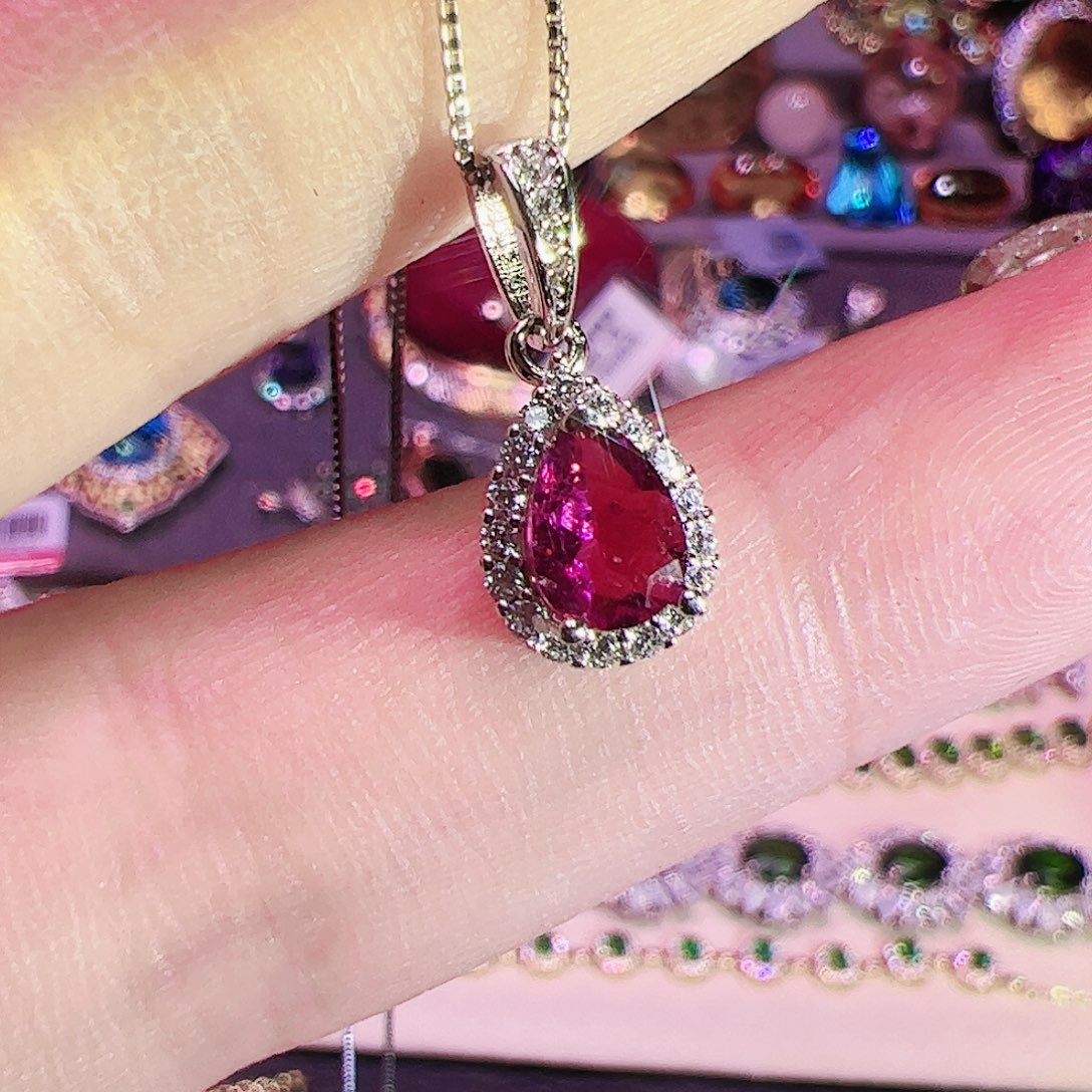 碧玺碧玺戒吊坠银S925镶嵌