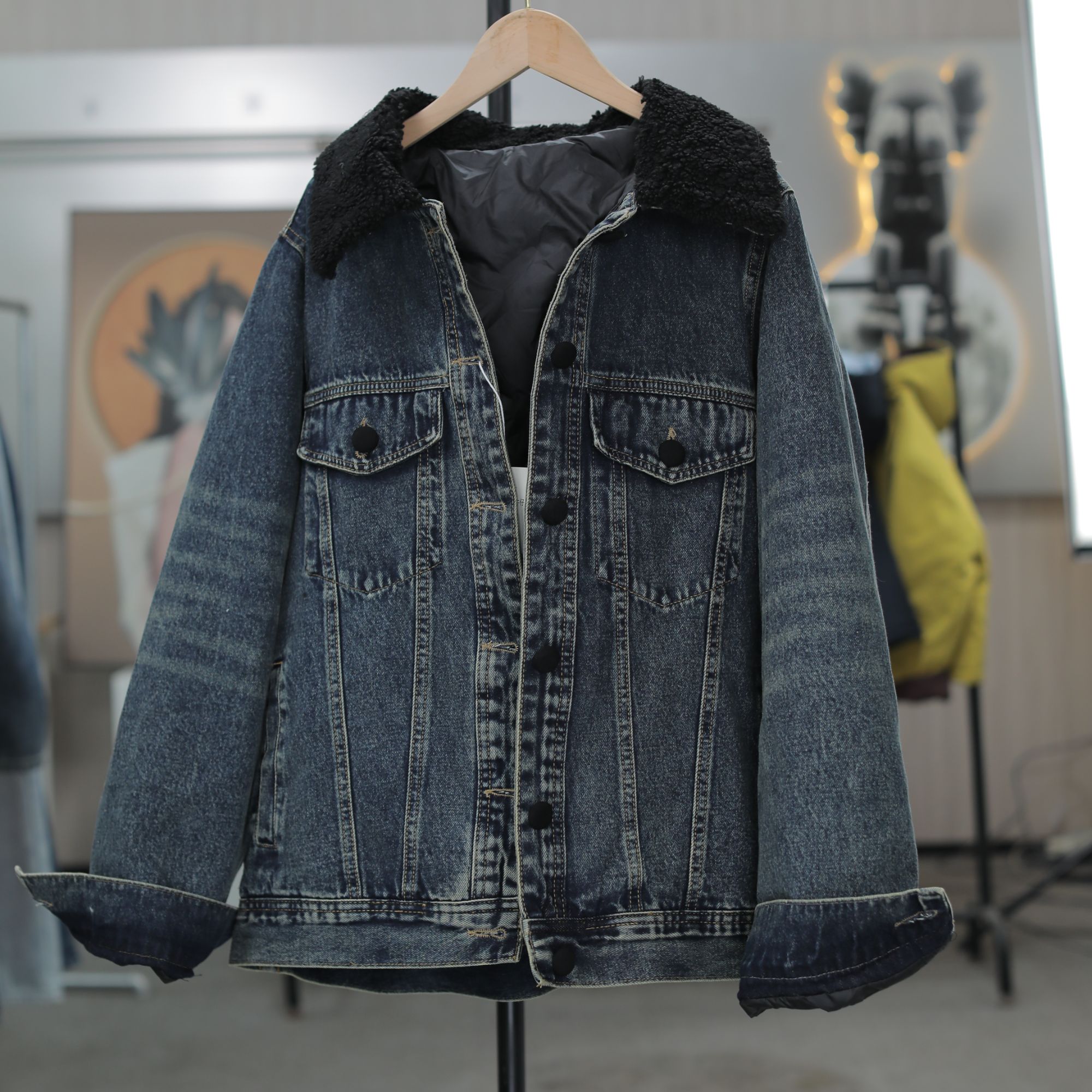 3110冬季大码女装保暖白鸭羽绒服胖mm显瘦牛仔加绒外套