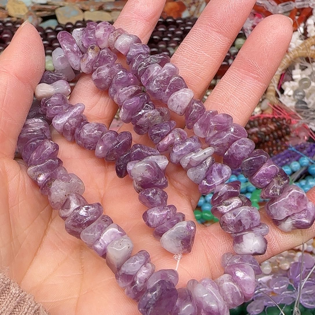 玛瑙/玉髓合金珠宝半成品紫祖母晶8-10mm一条