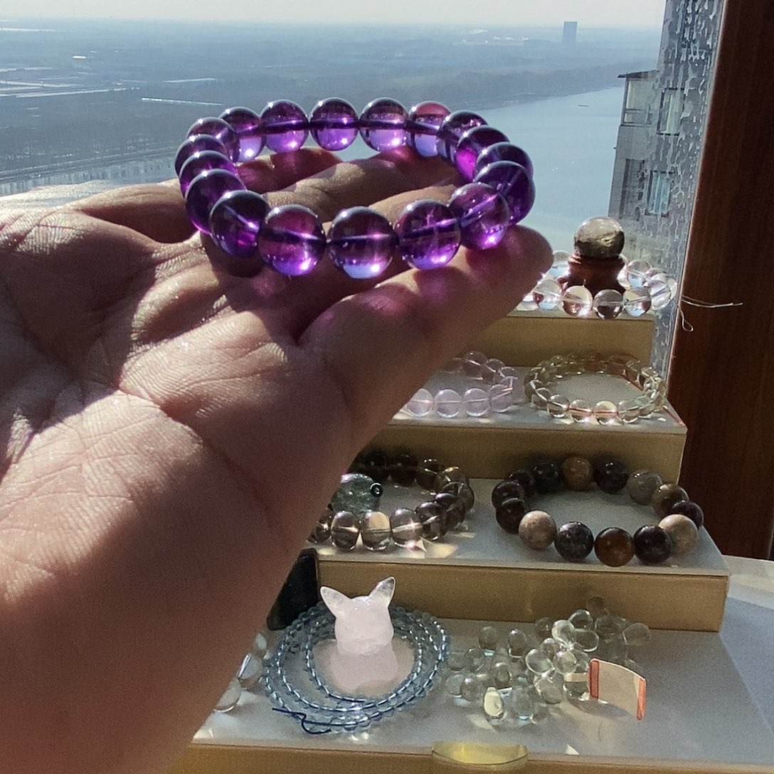 水晶未镶嵌手链紫水晶手串