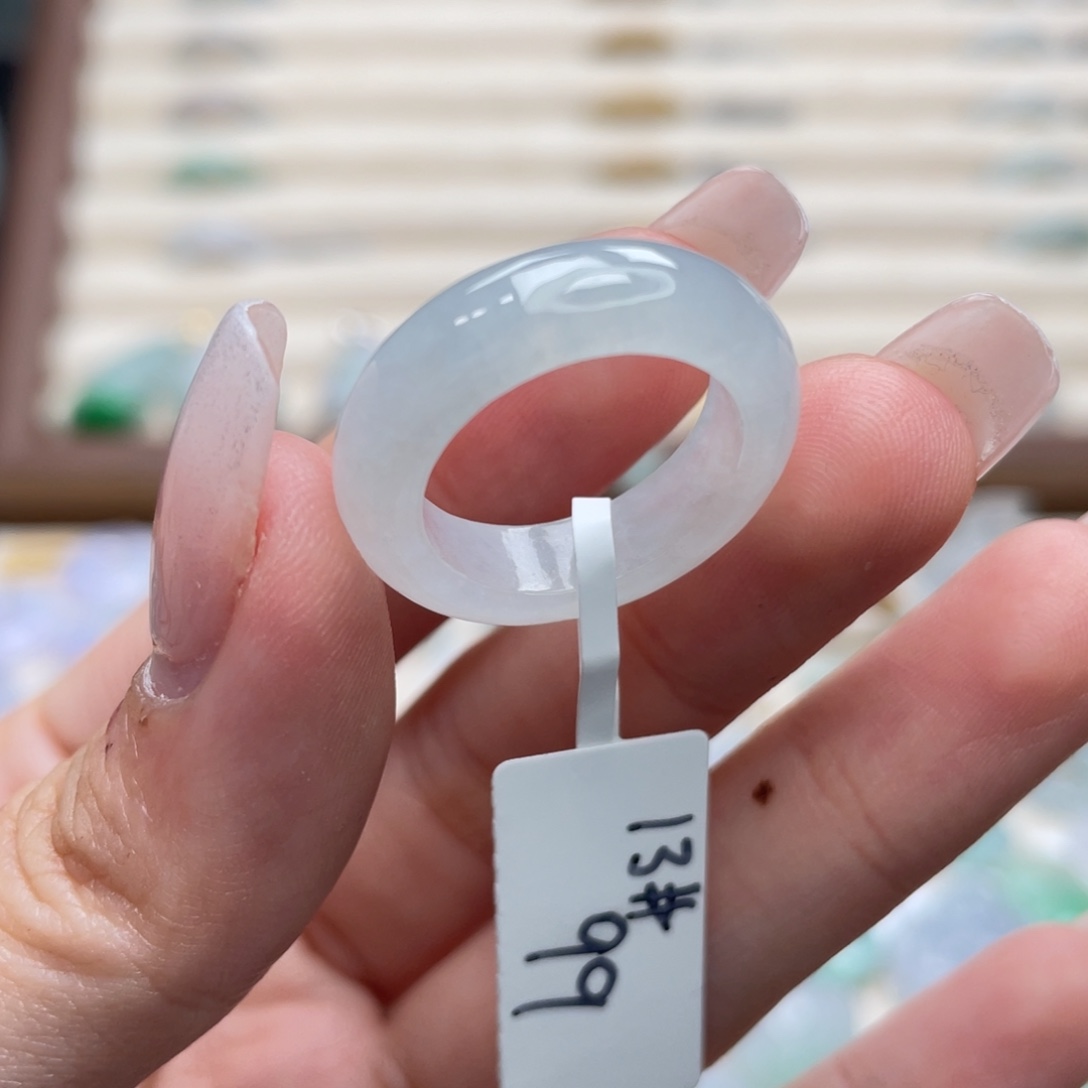 翡翠未镶嵌戒圈a21港圈13白月光