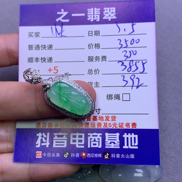 翡翠颈饰18K金镶嵌快****a