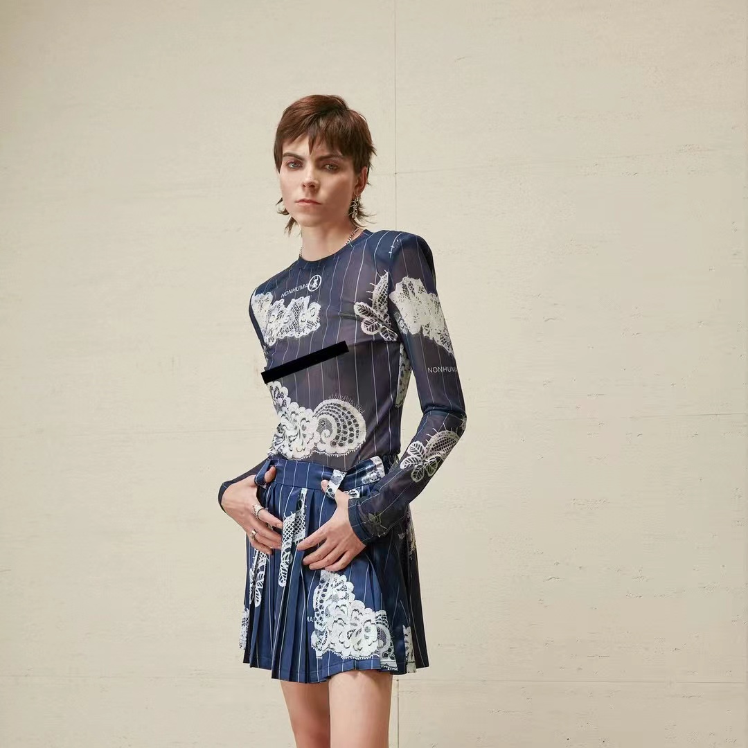 NONHUMAN蚂蚁25春夏蕾丝印花皮肤衣