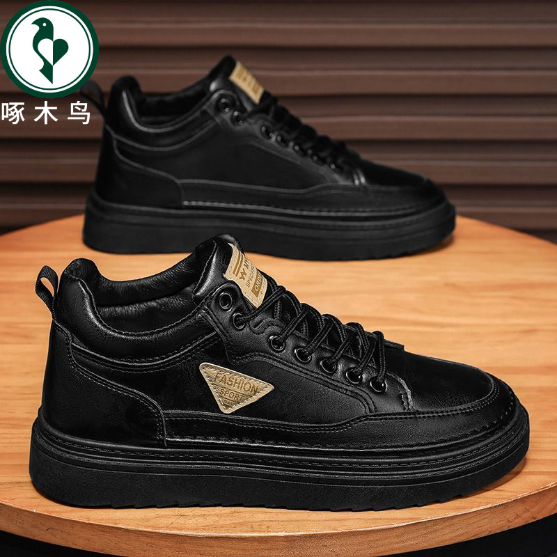 【正品】啄木鸟2025春季新款高帮马丁靴男潮流百搭休闲板鞋潮鞋男