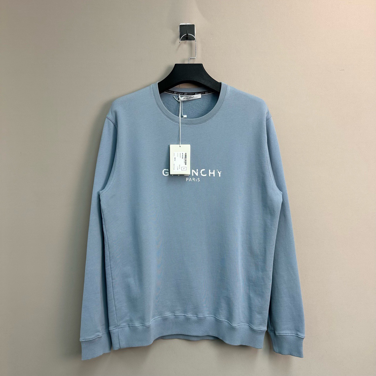 未使用 Givenchy/纪梵希 雾霾蓝残缺字母卫衣/L码/原吊牌/价8990