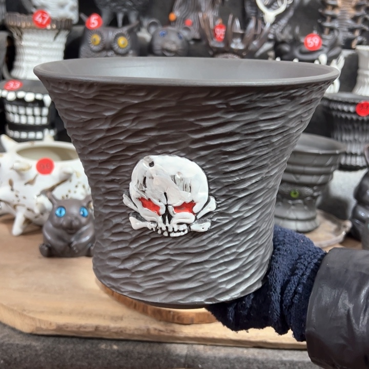 紫砂花盆内口20.5外高16.5