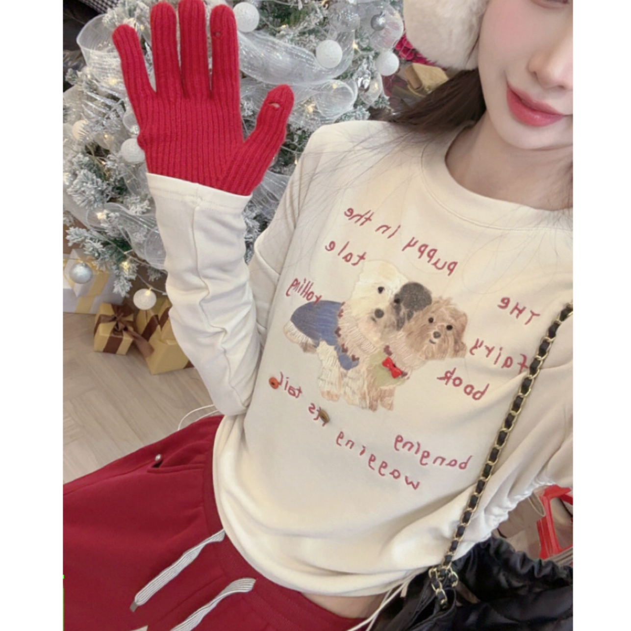 2025新款时尚百搭圆领修身显瘦甜美洋气简约女长袖上衣打底衫卡通