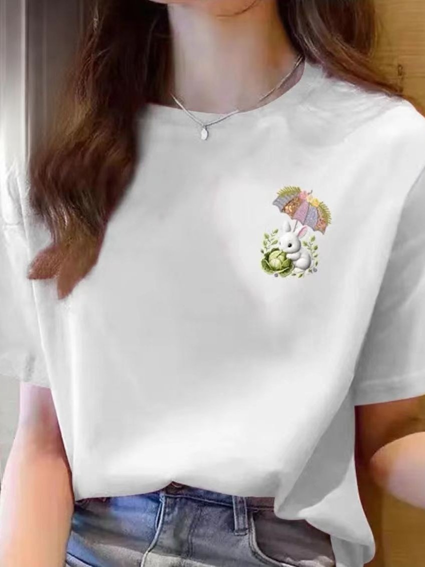 【100%纯棉】上新女款女士百搭潮流短袖t恤春夏圆领显瘦半袖