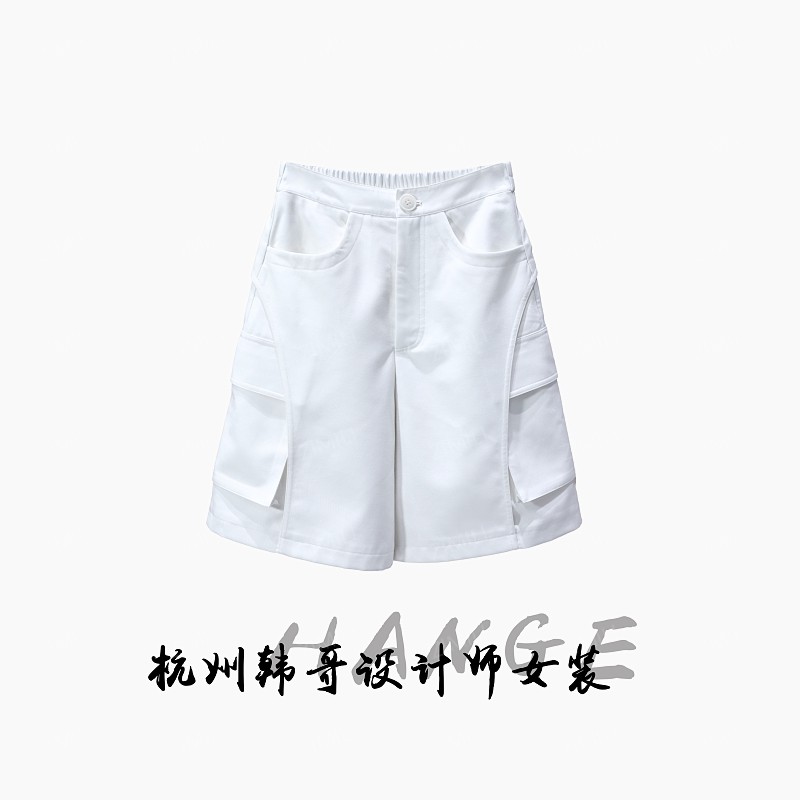 【韩哥女装】2025小众欧版象牙白重工高腰A字版高克重短裤8775-Q3